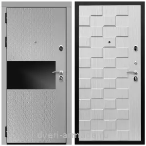 Двери МДФ для квартиры, Дверь входная Армада Престиж Черная шагрень МДФ 16 мм Милк рикамо софт / МДФ 16 мм ОЛ-39 Лиственница беж