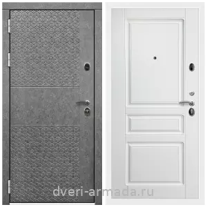 Готовые входные двери, Дверь входная Армада Престиж Белая шагрень МДФ 16 мм Штукатурка графит ФЛС - 502 / ФЛ-243 Ясень белый