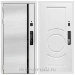 Входные двери 960х2050, Умная входная смарт-дверь Армада Каскад WHITE МДФ 10 мм Kaadas K9 / МДФ 16 мм МС-100 Белый матовый