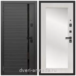 Входные двери с зеркалом МДФ, Дверь входная Армада Каскад BLACK МДФ 10 мм / МДФ 16 мм ФЛЗ-Пастораль, Дуб белёный