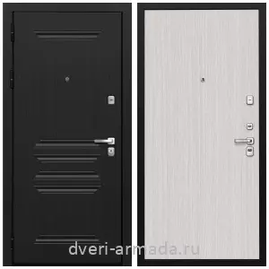 Двери МДФ для квартиры, Дверь входная Армада Экстра МДФ 10 мм ФЛ-243 Черная шагрень / МДФ 6 мм ПЭ Венге светлый со звукоизоляцией
