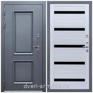 Для коттеджа, Дверь входная уличная в дом Армада Корса / МДФ 16 мм СБ-14 Сандал белый стекло черное