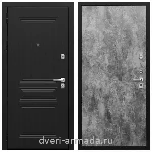 3 контура, Дверь входная Армада Экстра МДФ 10 мм ФЛ-243 Черная шагрень / МДФ 6 мм ПЭ Цемент темный