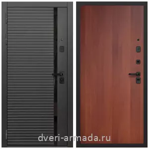 Двери МДФ для квартиры, Дверь входная Армада Каскад BLACK МДФ 10 мм / МДФ 6 мм ПЭ Итальянский орех