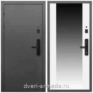 Входные двери со вставками, Умная входная смарт-дверь Армада Гарант Kaadas S500/ МДФ 16 мм СБ-16 Белый матовый