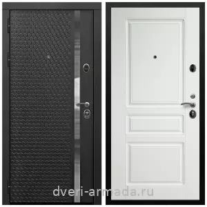 Двери МДФ для квартиры, Дверь входная Армада Престиж Черная шагрень МДФ 16 мм ФЛН - 501/ МДФ 16 мм ФЛ-243 Белый матовый