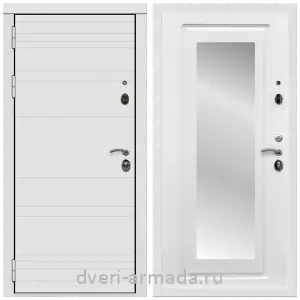 Двери МДФ для квартиры, Дверь входная Армада Престиж Белая шагрень матовый линии горизонт МДФ 16 мм / МДФ 16 мм ФЛЗ-120 Ясень