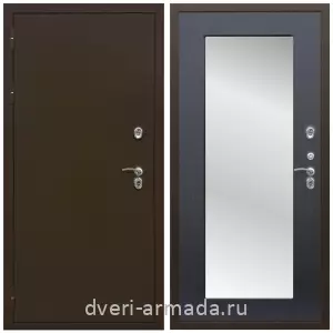 С зеркалом, Дверь входная уличная в дом Армада Термо Молоток коричневый/ МДФ 16 мм ФЛЗ-пастораль, Венге