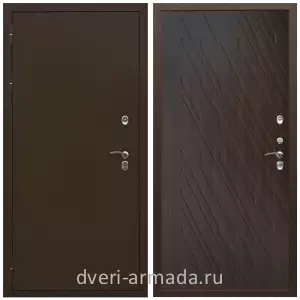 Дверь входная элитная для частного дома Армада Термо Молоток коричневый/ МДФ 16 мм ФЛ-86 Венге структурный