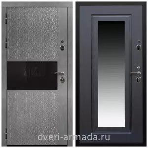 Дверь входная Армада Престиж Черная шагрень МДФ 16 мм Штукатурка графит / МДФ 16 мм ФЛЗ-120 Венге