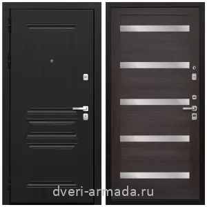 Входные двери черная шагрень, Дверь входная Армада Экстра МДФ 10 мм ФЛ-243 Черная шагрень / МДФ 16 мм СБ-14 Эковенге стекло белое