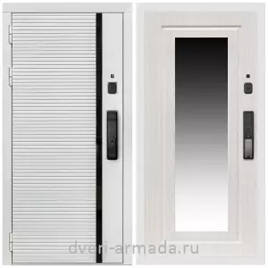 Входные двери 960х2050, Умная входная смарт-дверь Армада Каскад WHITE МДФ 10 мм Kaadas K9 / МДФ 16 мм ФЛЗ-120 Дуб белёный