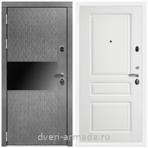 Входные двери МДФ для офиса, Дверь входная Армада Престиж Белая шагрень МДФ 16 мм Штукатурка графит / ФЛ-243 Белый матовый