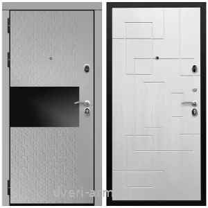 Входные двери с двумя петлями, Дверь входная Армада Престиж Черная шагрень МДФ 16 мм Милк рикамо софт / МДФ 16 мм ФЛ-57 Белый жемчуг
