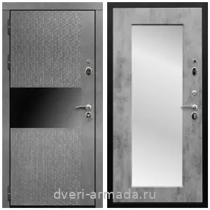 Входные двери МДФ с двух сторон, Дверь входная Армада Престиж Черная шагрень МДФ 16 мм Штукатурка графит / МДФ 16 мм ФЛЗ-пастораль, Бетон темный
