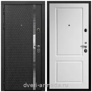 Одностворчатые входные двери, Дверь входная Армада Престиж Черная шагрень МДФ 16 мм ФЛН - 501/ МДФ 16 мм ФЛ-117 Белый матовый