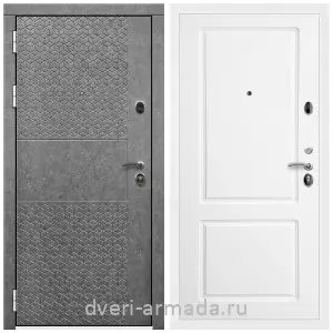 Правые входные двери, Дверь входная Армада Престиж Белая шагрень МДФ 16 мм Штукатурка графит ФЛС - 502 / ФЛ-117 Белый матовый