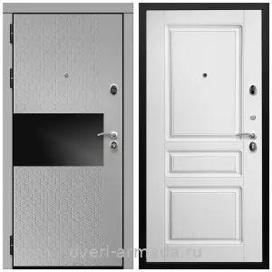 Входные двери с двумя петлями, Дверь входная Армада Престиж Черная шагрень МДФ 16 мм Милк рикамо софт / МДФ 16 мм ФЛ-243 Ясень белый