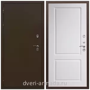 Парадные, Дверь входная уличная в дом Армада Термо Молоток коричневый/ МДФ 16 мм ФЛ-117 Белый матовый