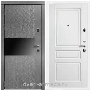 Черные входные двери, Металлическая дверь входная Армада Престиж Белая шагрень МДФ 16 мм Штукатурка графит / ФЛ-243 Ясень белый