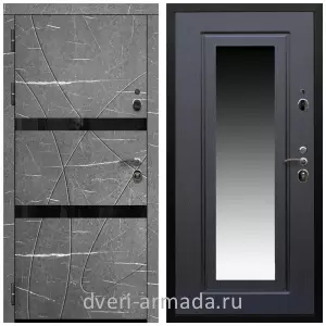 Правые входные двери, Дверь входная Армада Престиж Черная шагрень МДФ 16 мм Торос графит / МДФ 16 мм ФЛЗ-120 Венге