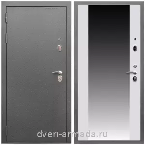Входные двери со вставками, Дверь входная Армада Оптима Антик серебро / СБ-16 Белый матовый