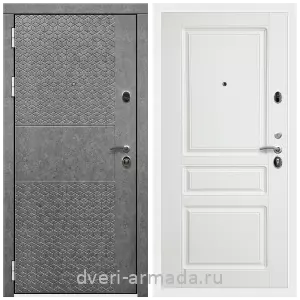Правые входные двери, Дверь входная Армада Престиж Белая шагрень МДФ 16 мм Штукатурка графит ФЛС - 502 / ФЛ-243 Белый матовый