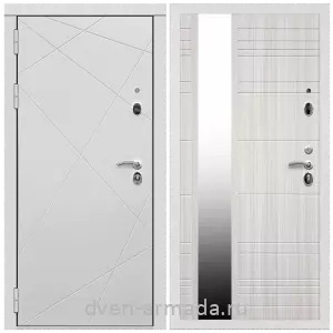 Входные двери Белый сандал, Дверь входная Армада Тесла МДФ 16 мм / МДФ 16 мм ФЛЗ-Сити Сандал белый