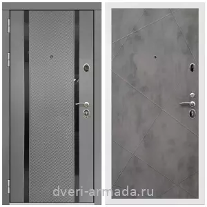 Входные двери лофт, Дверь входная Армада Престиж Белая шагрень МДФ 16 мм Графит абсолют софт / МДФ 10 мм ФЛ-291 Бетон темный