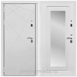 МДФ с фрезеровкой, Дверь входная Армада Тесла МДФ 16 мм / МДФ 16 мм ФЛЗ-120 Ясень белый