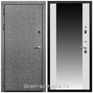 Входные двери со вставками, Дверь входная Армада Престиж Черная шагрень МДФ 16 мм Штукатурка графит ФЛС - 502 / МДФ 16 мм СБ-16 Белый матовый