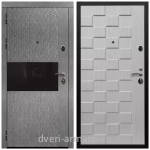 Двери МДФ для квартиры, Дверь входная Армада Престиж Черная шагрень МДФ 16 мм Штукатурка графит / МДФ 16 мм ОЛ-39 Лиственница беж