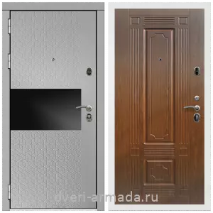 Двери МДФ для квартиры, Дверь входная Армада Престиж Белая шагрень МДФ 16 мм Милк рикамо софт / МДФ 16 мм ФЛ-2 Мореная береза