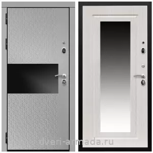 Входные двери МДФ с двух сторон, Дверь входная Армада Престиж Черная шагрень МДФ 16 мм Милк рикамо софт / МДФ 16 мм ФЛЗ-120 Дуб белёный