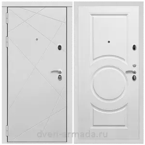 Заводские входные двери, Дверь входная Армада Тесла МДФ 16 мм / МДФ 16 мм МС-100 Белый матовый