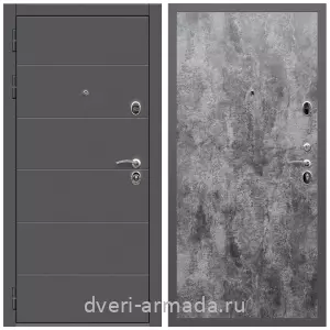 Входные двери толщиной 1.2 мм, Дверь входная Армада Роуд МДФ 10 мм / МДФ 6 мм ПЭ Цемент темный