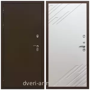 Дверь входная уличная в дом Армада Термо Молоток коричневый/ МДФ 16 мм ФЛ-143 Шате крем