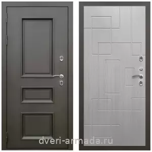 Тамбурные двери, Дверь входная уличная в дом Армада Фаренгейт / МДФ 16 мм ФЛ-57 Белый жемчуг для загородного дома