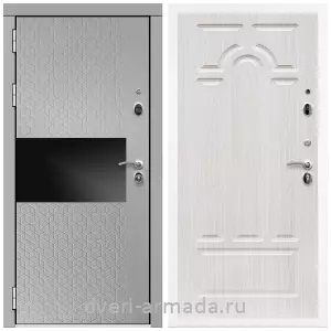 Входные двери с двумя петлями, Дверь входная Армада Престиж Белая шагрень МДФ 16 мм Милк рикамо софт / МДФ 16 мм ФЛ-58 Дуб беленый