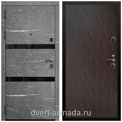 Дверь входная Армада Престиж Черная шагрень МДФ 16 мм Торос графит / ФЛ-86 Венге структурный