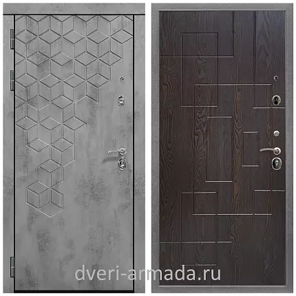 Дверь входная Армада Квадро МДФ 16 мм Бетон тёмный / МДФ 16 мм ФЛ-57 Дуб шоколад