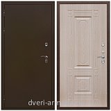 Утепленные для частного дома, Дверь входная стальная уличная для загородного дома Армада Термо Молоток коричневый/ ФЛ-2 Дуб белёный
