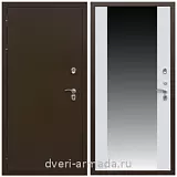 Дверь входная уличная в дом Армада Термо Молоток коричневый/ МДФ 16 мм СБ-16 Белый матовый