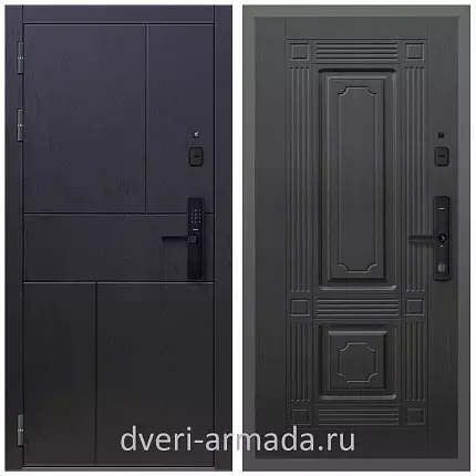 Умная входная смарт-дверь Армада Оникс МДФ 10 мм Kaadas S500 / МДФ 6 мм ФЛ-2 Венге