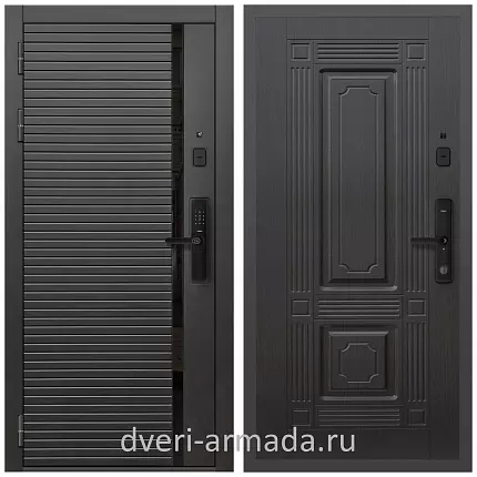 Умная входная смарт-дверь Армада Каскад BLACK МДФ 10 мм Kaadas S500 / МДФ 6 мм ФЛ-2 Венге