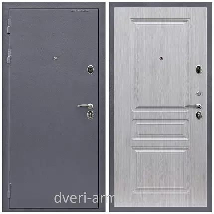Дверь входная Армада Престиж Strong антик серебро / ФЛ-243 Дуб белёный